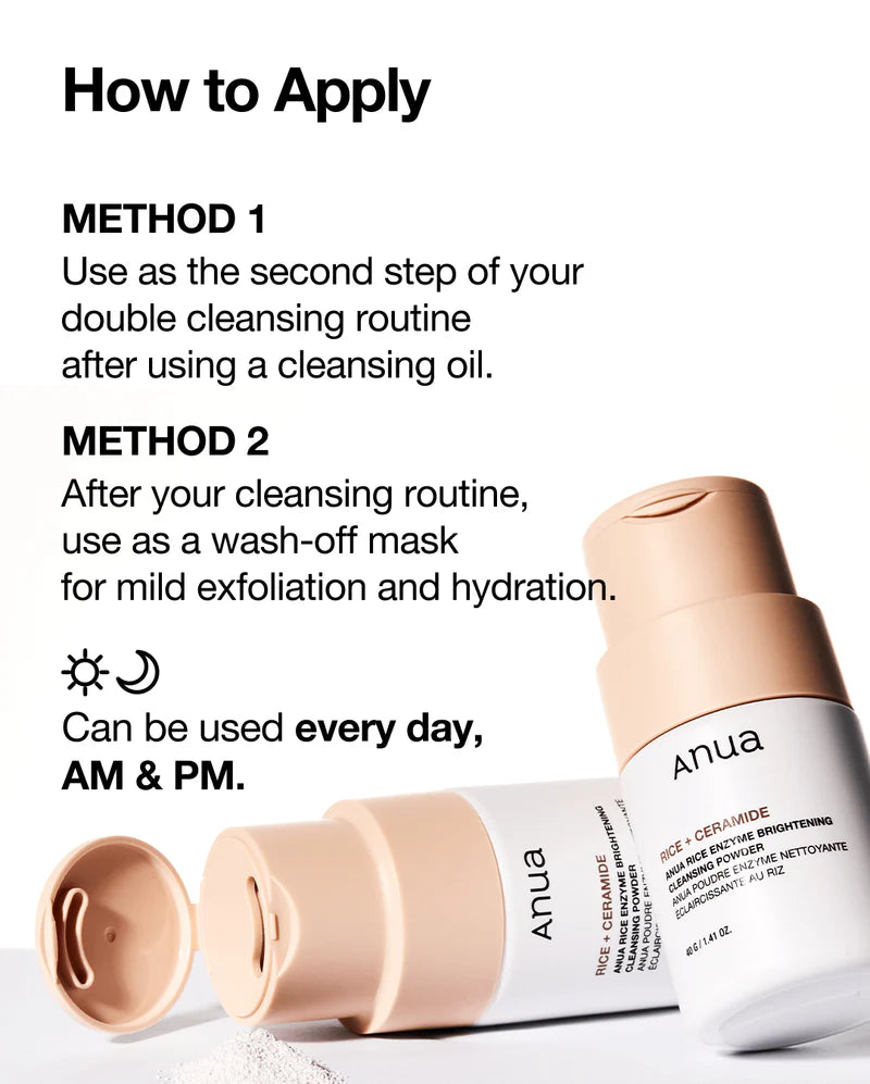 Очищающий порошок Anua Rice Enzyme Brightening Cleansing Powder 40 г